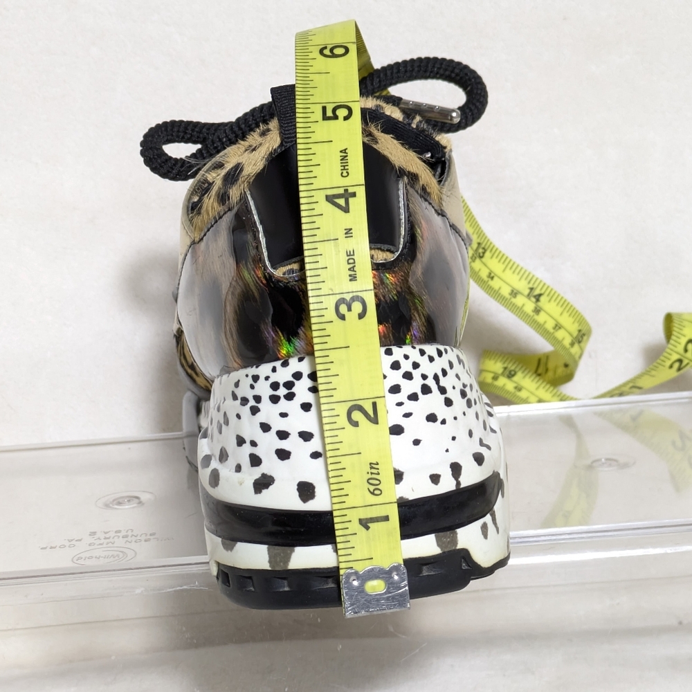 STEVE MADDEN Cliff Sneaker Leather‎ Animal Print Platform Athleisure Sz 8.5 - Picture 7 of 10